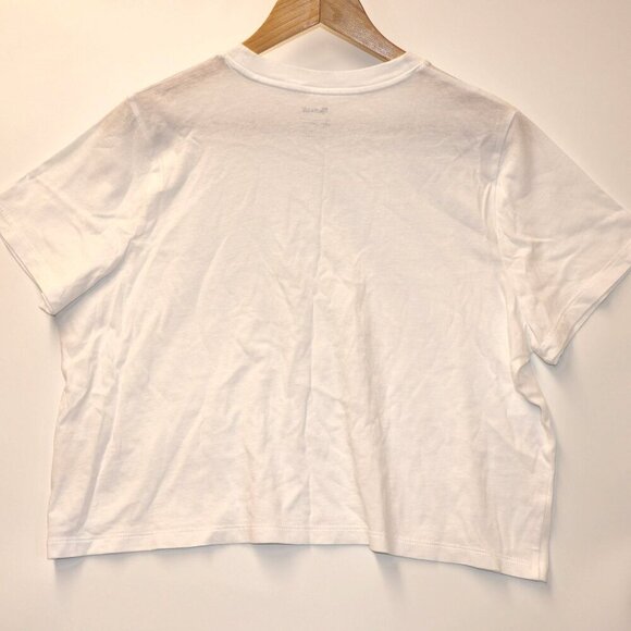 Madewell Womens White Boxy-Crop Tee Softfade Cotton Size XS - Picture 11 of 11